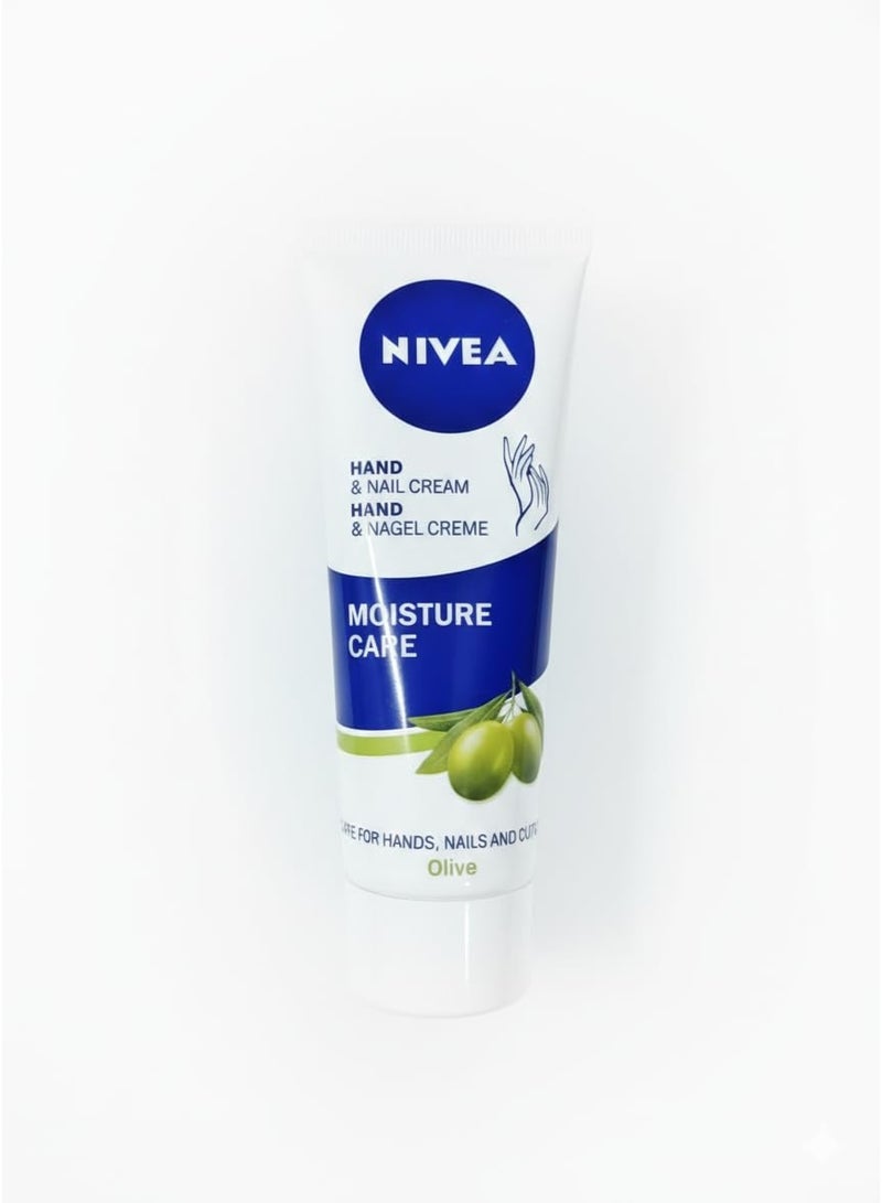 NIVEA Hand & Nail Cream Moisture Care with Olive Oil - 75ml  for Dry Skin - Image 1